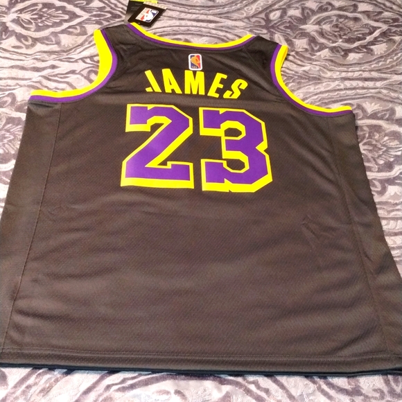 Nike NBA LA Lakers Lebron James (Swingman Earned Ed. Jersey-Men Sz 44-Med) NEW!! - Picture 2 of 7